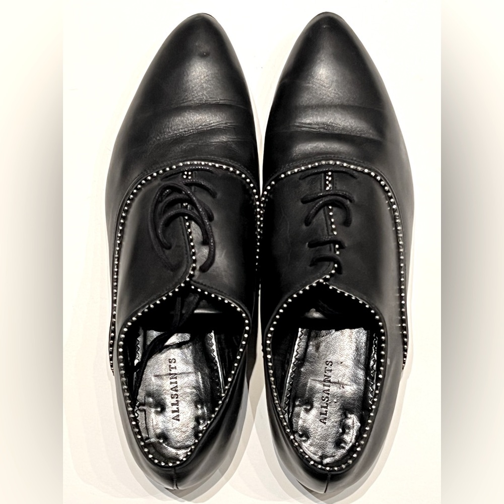 All Saints Black Leather Shoes